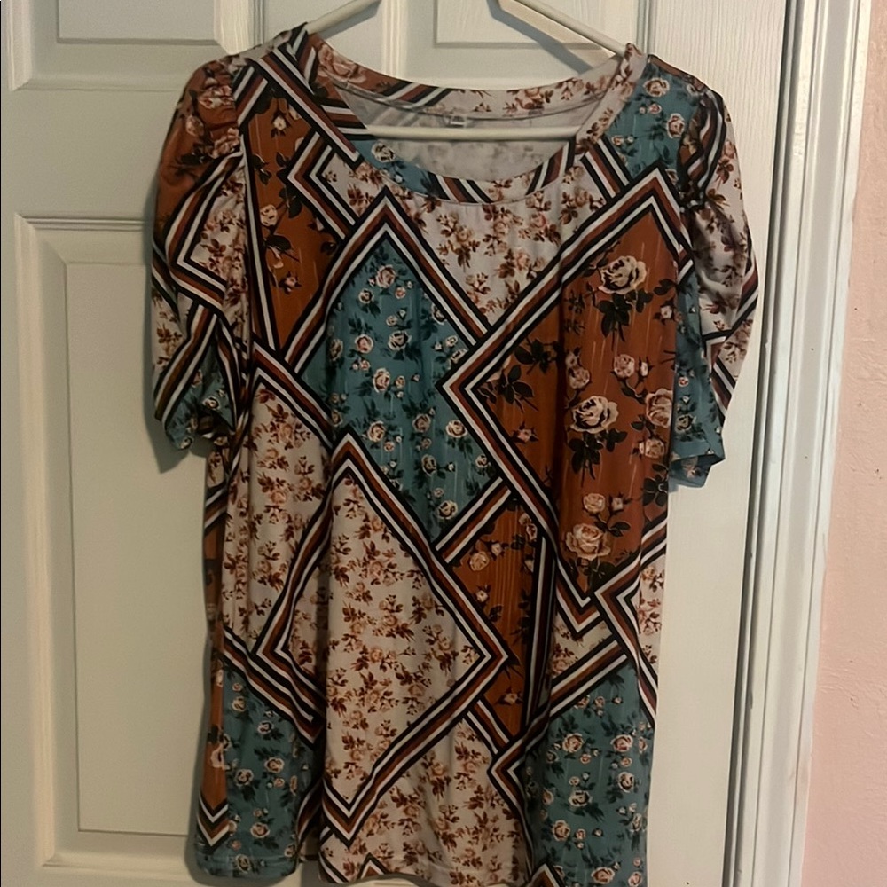 Floral Geometric Women's Top